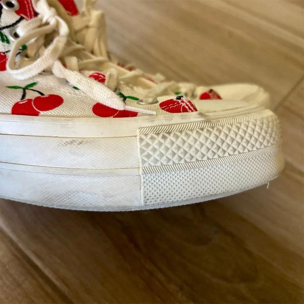 Converse Chuck Taylor All Star Lift Hi Sneakers Womens 6 Cherry Print